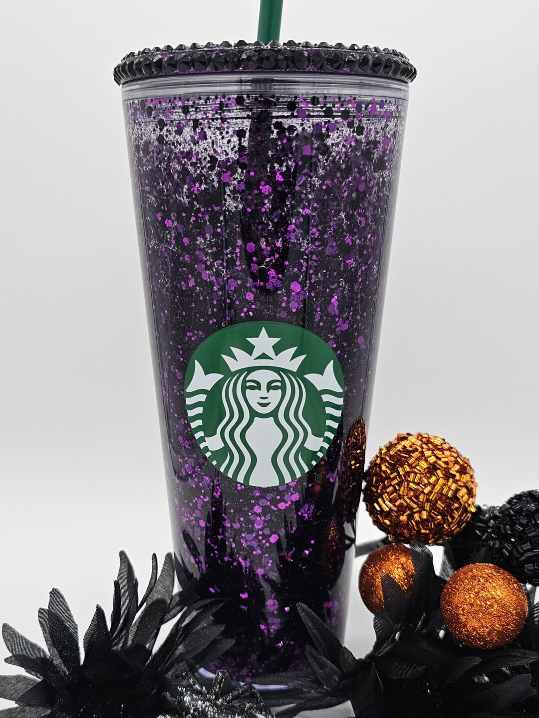 Purple Halloween Snow Globe Tumbler READY TO SHIP Etsy