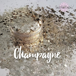 Champagne Silver Gold Metallic Chunky Mix Glitter