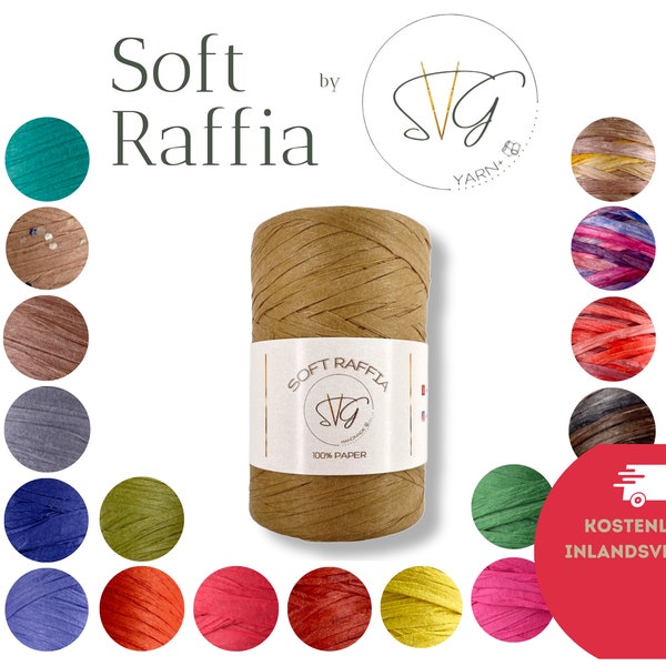 Raphia Premium, 30 Couleurs, Fil de Papier, 245 m, Doux, Lavable, Paperyarn, Rafya, Rafia, Fil, Fil, Noir, Blanc, Vert, Violet, Raphia, Raphia,