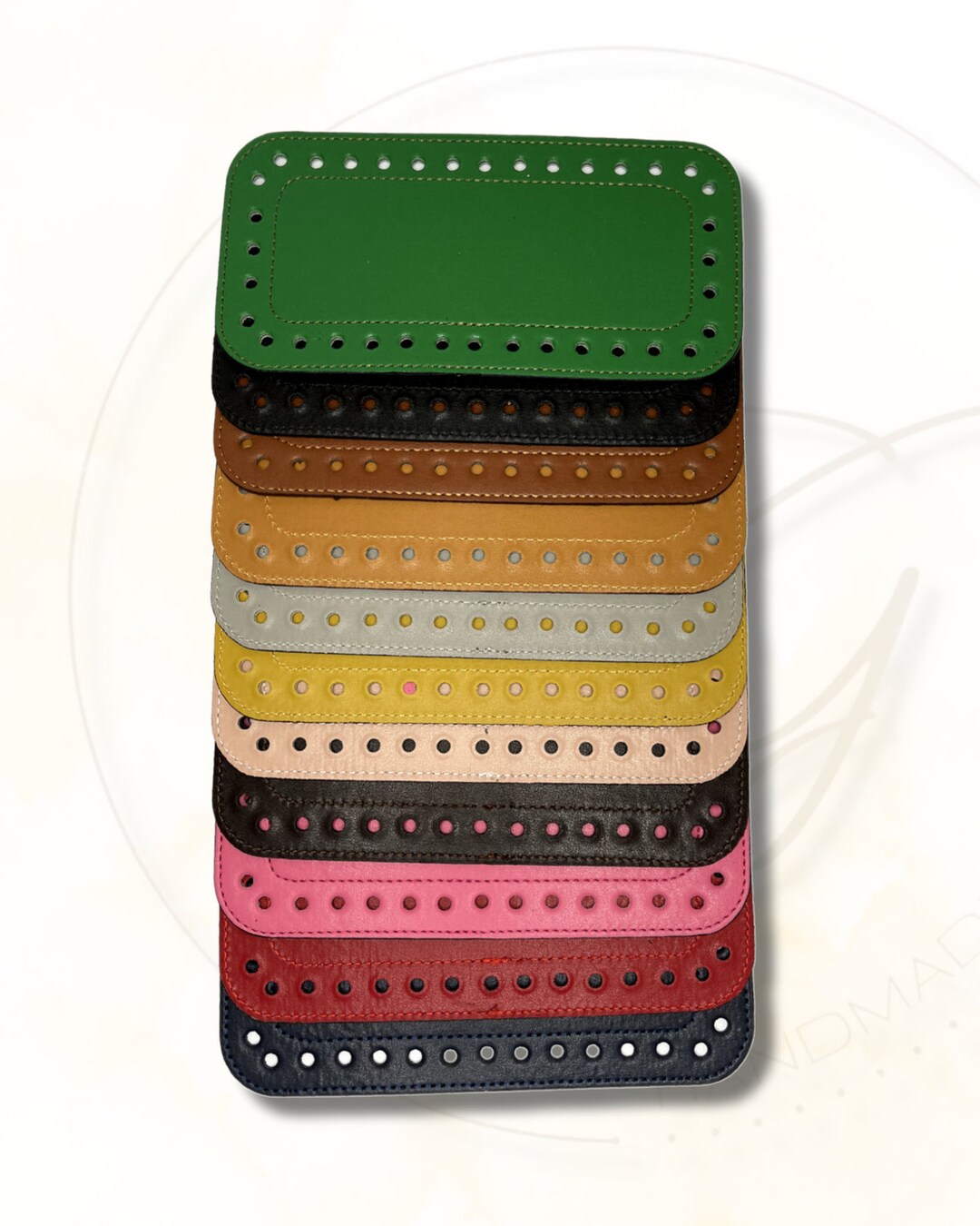 Greacesrio 4x Taschenboden Zum Häkeln - PU Leder Bodenformer 22x10 Cm Mit Löchern