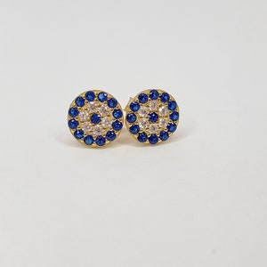 Evil Eye Stud Earrings,Sterling Silver,CZ,Jewelry for Women,Minimalist Earrings,Dainty Eye Protection Earrings,Gift for Her,Best Friend Gift