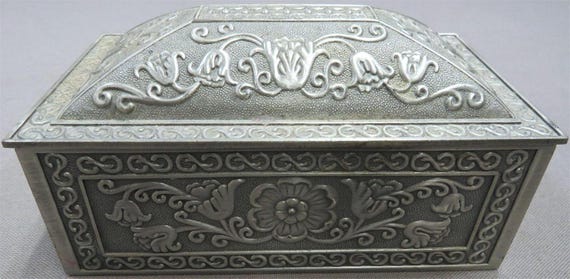 Vintage Pewter Trinket/ Jewelry Box