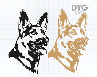Berger allemand SVG, Clipart berger, Silhouette de berger allemand, berger allemand png dxf eps, fichier Svg chien pour Cricut - téléchargement numérique