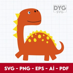 Dinosaur SVG, Baby Dinosaur Svg dxf png pdf eps, Cricut, Silhouette, Brachiosaurus, Baby Dinosaur Clipart
