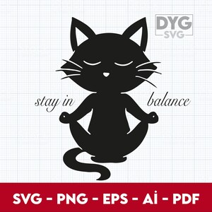 Katze SVG, Png, Eps, schwarze KatzeSvg, Katzen-Svg-Dateien für Cricut, Katzen-Silhouette-Svg-Dateien, lustige Katze Png, Süße Katzen-Svg - Digital Download