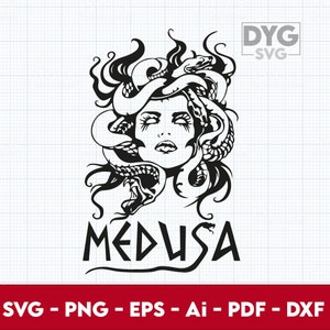 Medusa SVG,DXF,PNG, Testa di Medusa svg, File di taglio Medusa per Cricut, Medusa Gorgona svg, Mitologia greca svg, Maglietta Medusa svg -Download digitale