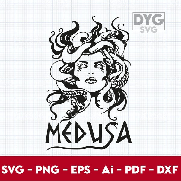 Medusa SVG,DXF,PNG, Medusa Head svg, Medusa Cut File for Cricut, Medusa Gorgona svg, Greek Mythology svg, Medusa Shirt svg -Digital Download