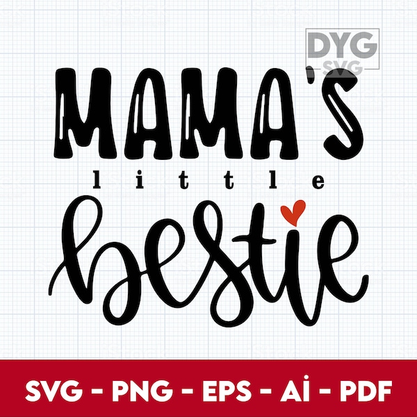 Mama's Little Bestie svg, png, pdf, Baby onesie svg, baby boy svg, baby girl svg, new baby, baby shower svg - Descarga digital