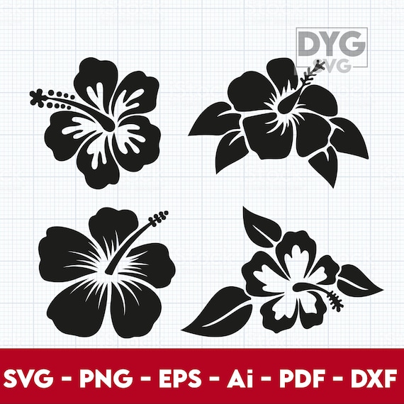Hibiscus SVG Hibiscus Flower Bundle SVG Cut File Hawaiian | Etsy