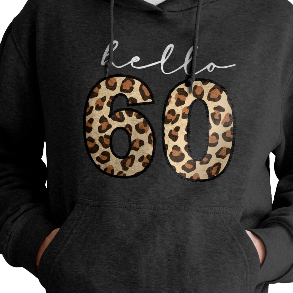 thumbnail image 2 of EVERTREE CLOTHING Hello 60 V-Neck T-Shirt, Unisex Women's Men's, 60th Birthday Shirt, Sixtieth Birthday Shirt, B-Day Shirt, Dark Heather Gray, Small 2 of 11