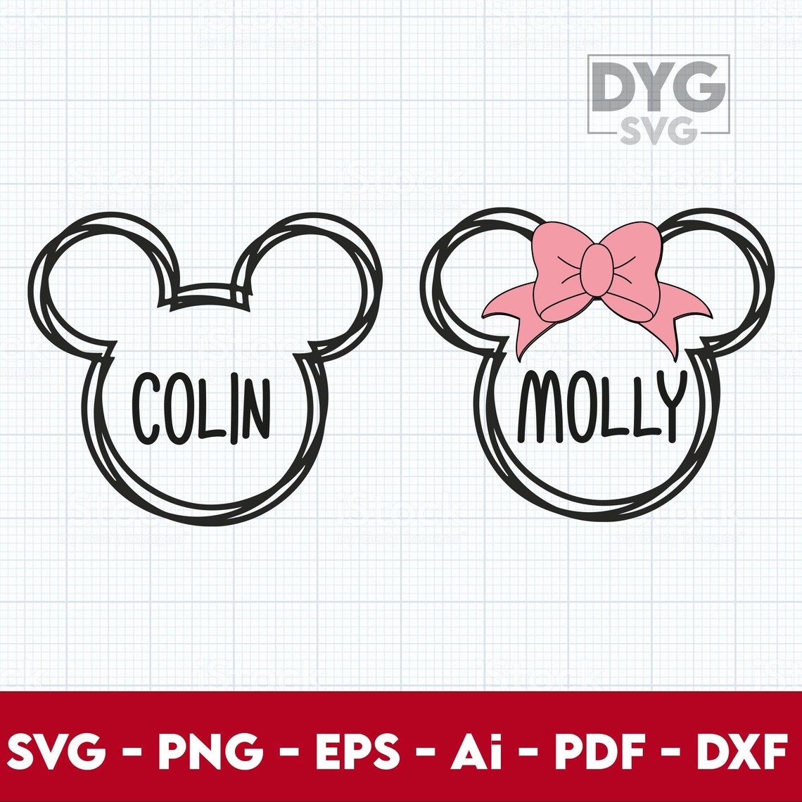 Minnie Head Outline SVG, Mouse SVG, Minnie Mouse SVG, Mouse Head Png