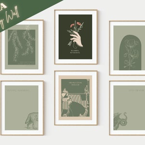 Bookish Gallery Wall | FBAA series print collage | Literary Wall Art | Bookish Wallpaper | instant digital download 6 prints | readers gift