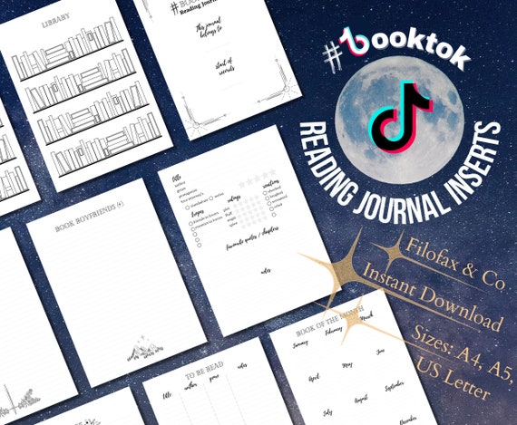 Booktok Journal: Printable Reading Tracker for Book Lover Instant Digital  Download PDF A4, A5, US Letter Inserts Filofax & Kikki K -  Norway