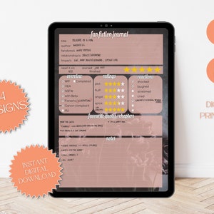 Fanfiction Tracker Sheet Set Printable Bundle Reading Journal Log A4 ...