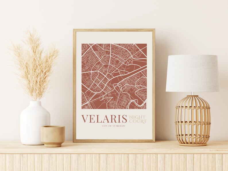 Velaris Print Velaris Street Map City Map Wall Art City Etsy