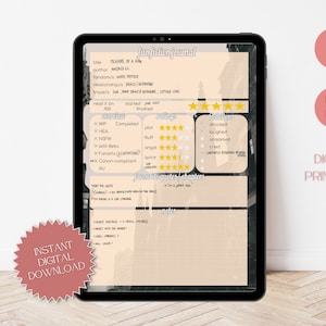 Digital Fan Fiction Tracker Sheet | Printable | Reading Journal | Log | A4 | PDF | PNG | Instant Download | Dark Academia Vibe Castle Design