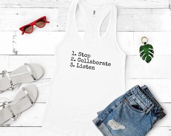 Stop, Collaborate, Listen - funny workout tank - Ice Ice Baby