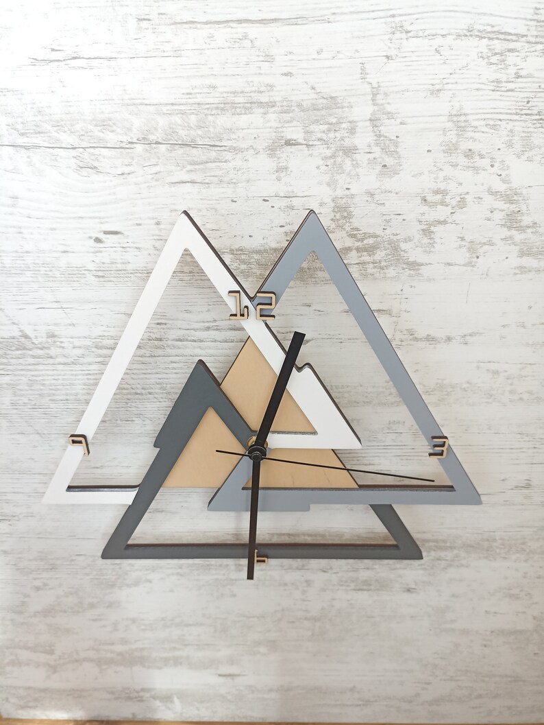 Geometric Triangle Wall Clock: Modern Minimalist Home Decor - Etsy
