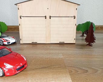 Wooden Toy Car Garage 1:24 Scale – Organizer Play Display Gift