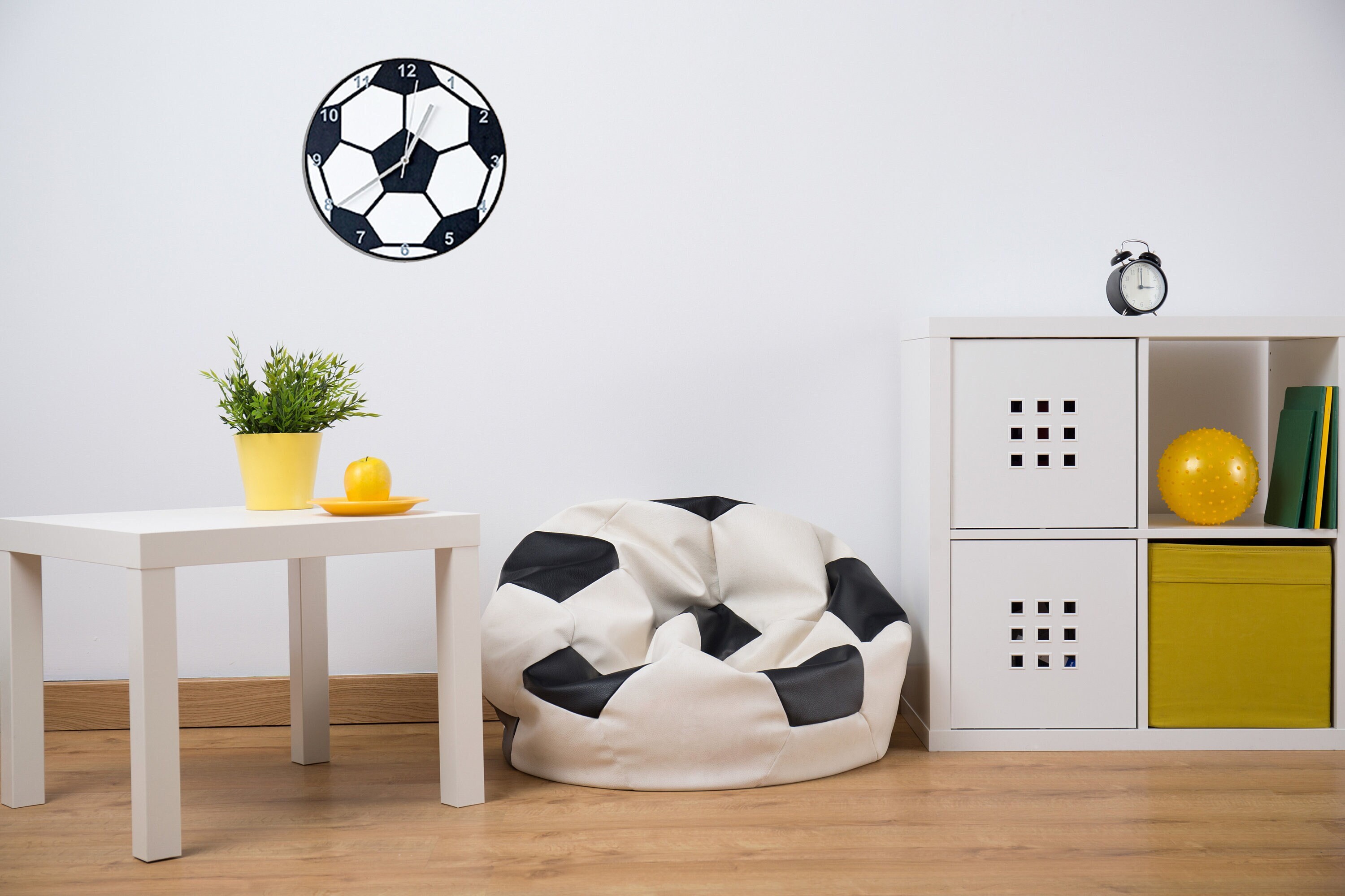 Soccer Ball Wall Clock - Football Wall Clock - Sports Fan Decor - Perfect Gift for Teenager Birthday - Wooden Room Decoration for Boys