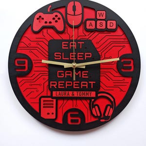 Angepasste Teenager Gaming Wanduhr, Jungen Zimmer Dekor, Videospiel Gaming Zimmer Dekor für Kinder, Geschenk für Spieler & Videospiel Fans