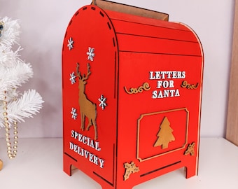 Letters to Santa Mailbox, Christmas Postbox, Holiday Photo Shoot Decor Sessions, Santa's Express Delivery to North Pole, Wooden Letters Box