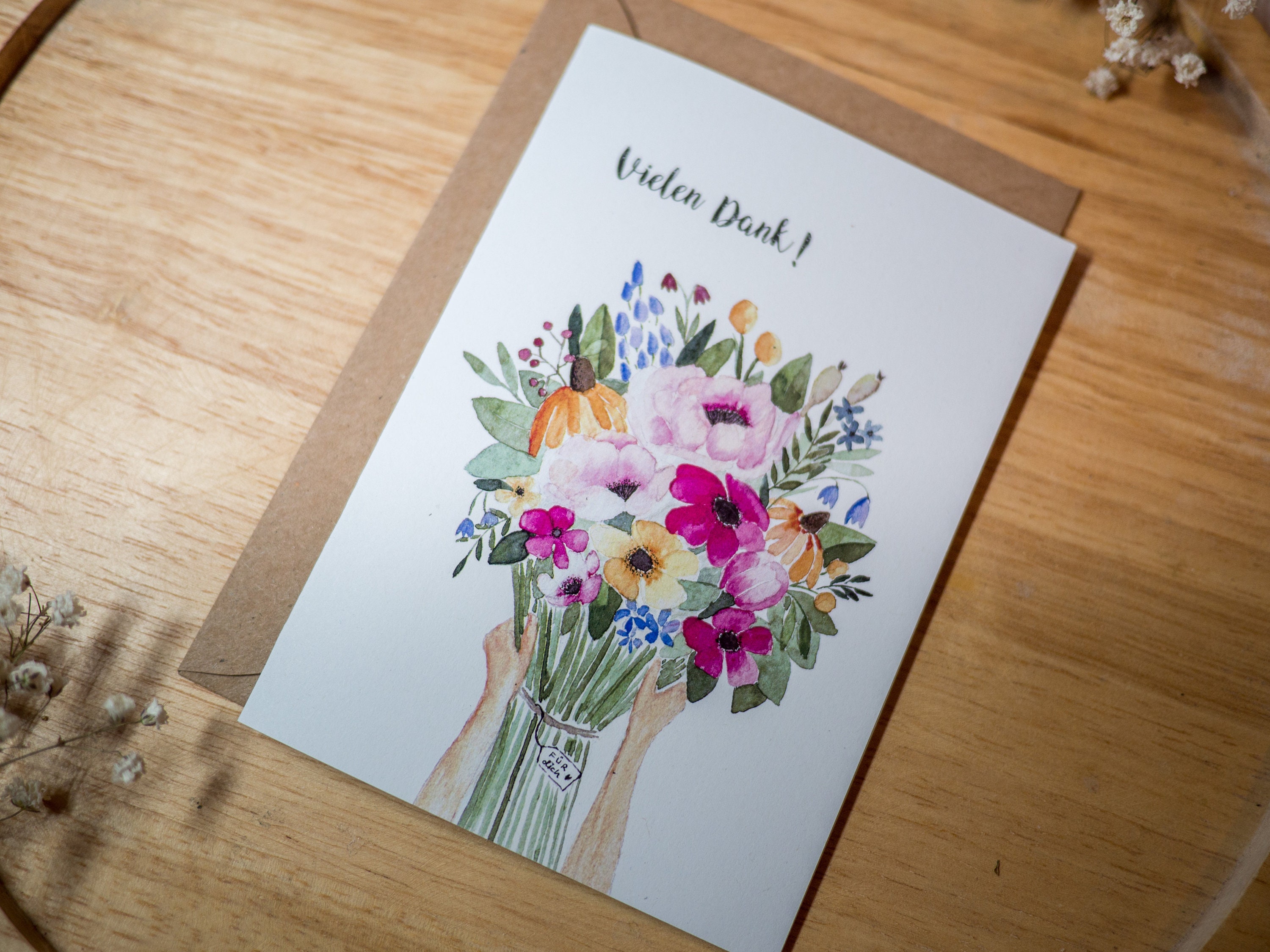  Karte "Vielen Dank" - Klappkarte inkl. Umschlag 