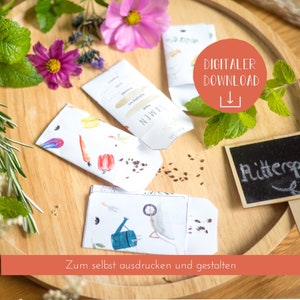 Bastelvorlage Samentten | Digitale Vorlage zum ausdrucken | Saatgut  Verpackung Papiertten Blumensamen Aufbewahrung Geschenk Kita Schule -  Etsy.de