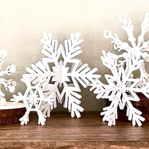 Wooden Farmhouse Snowflakes - Set of 5