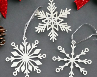 Snowflake Christmas Tree Ornaments - Large, Winter Decor