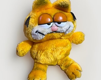 Vintage Garfield Plush 9in Tall 1978 1981 Fun Farm Orange Black