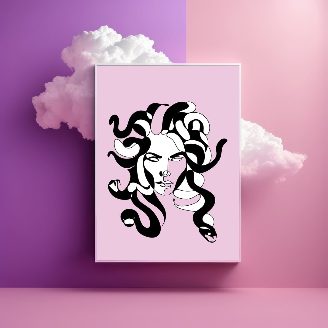 Medusa Print | Medusa Art | Tattoo Style Artwork | Black and White Medusa | Black and White Art ...