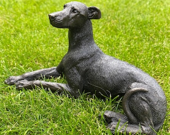 Greyhound Laying Dog Sculpture Figurine, Cold Cast Bronze Resin, Dog Gift, Dog Trophy