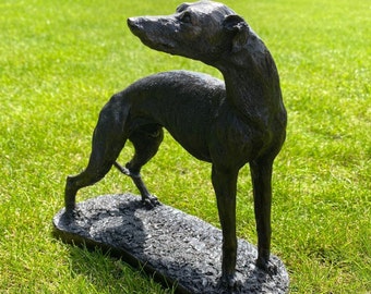 Greyhound with Head Turned Dog Sculpture Figurine, Cold Cast Bronze Resin, Dog Gift, Dog Trophy