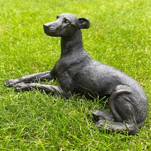 Greyhound Laying Dog Sculpture Figurine, Cold Cast Bronze Resin, Dog Gift, Dog Trophy