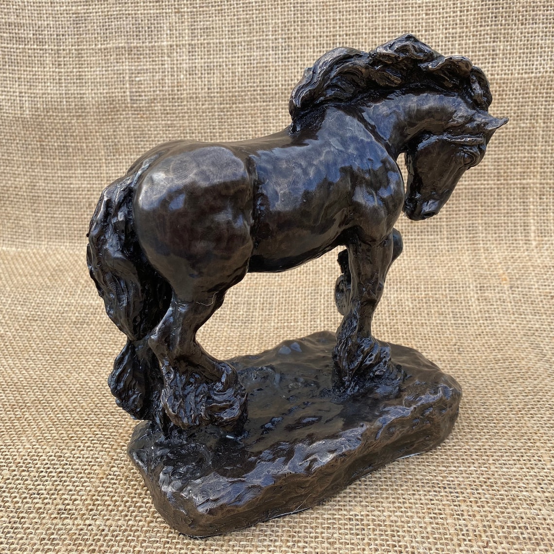 Heavy Draft Horse Trotting Sculpture Figurine Cold Cast Etsy