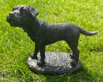 Border Terrier Standing Dog Sculpture Figurine, Cold Cast Bronze Resin, Dog Gift, Dog Trophy