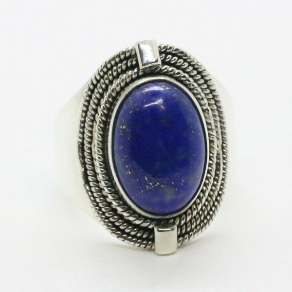 Bague Argent 925 Femme-Lapis Lazuli-Pierre naturelle véritable
