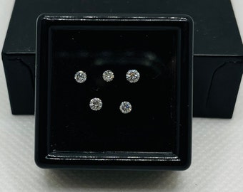 Par de diamantes naturales reales con claridad I2 de color G/H certificado: excelente corte brillante redondo, gemas facetadas de alta calidad para la fabricación de joyas