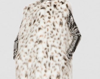 White Lynx Fox Fur Long Gilet