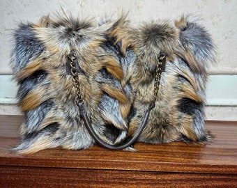 Cross Fox Fur Shoulder Bag