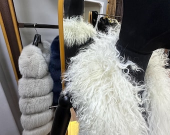Real Mongolian Fur White Collar