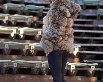 Luxury winter jacket  Fox Fur  Hooded Jacket Medium Size Only(Exclusive)