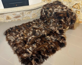 Copper Fox Fur Blanket: Nonslip Lining, Bedroom Throw