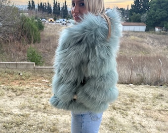 Ciel Platinum Fox Fur  Hooded Jacket Small Size Only(Exclusive)