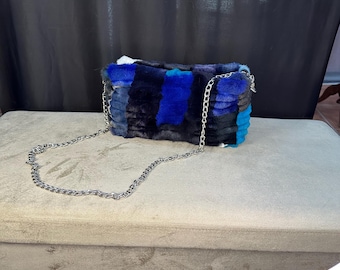 Handmade luxury square style fox fur bag