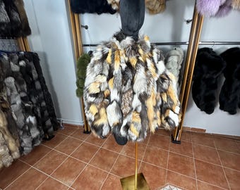 Luxury Real Cross &Frost Fox Fur Woman Jacket