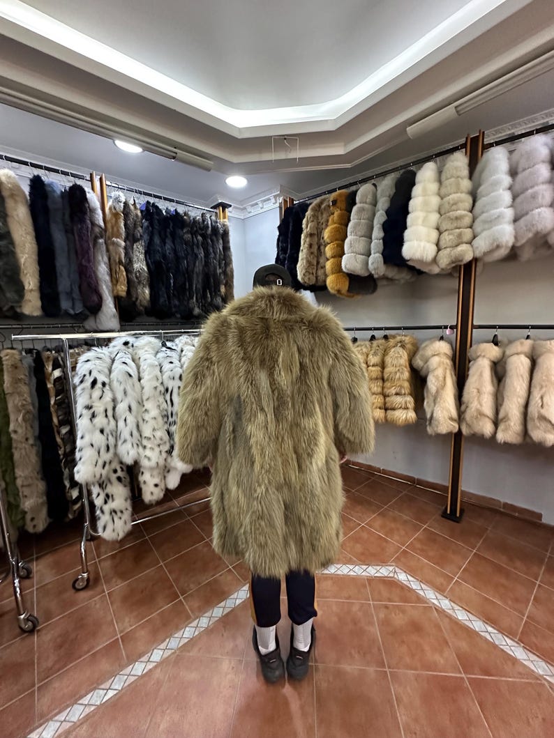 Men’s New! Real Green Coyote Fur Coat - Etsy
