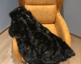 Army Green Camouflage Fox Paws Blanket with Satin Lining