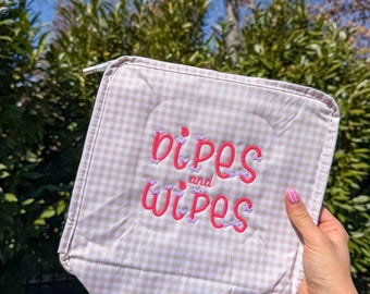DIPES & WIPES Toiletry Gingham Bag